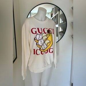 Cream Gucci three banana sweatshirt size S